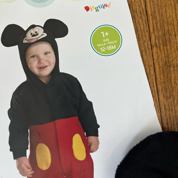 LIKE NEW DISNEY MICKEY MOUSE COSTUME DRESS UP HALLOWEEN EARS HOOD 12 18 months - Picture 2 of 7